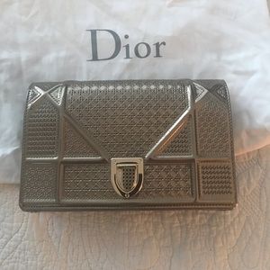 Christian Dior gold microcannage mini bag
